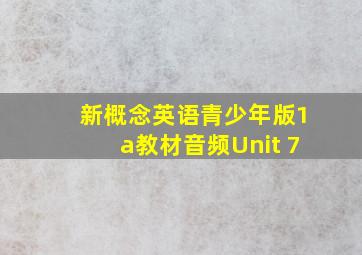 新概念英语青少年版1a教材音频Unit 7